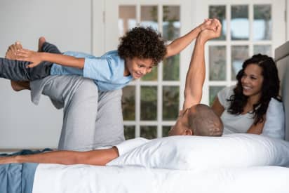 Family on Bed