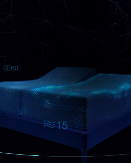 flex fit bed with digital graphics sleep number, heart rate