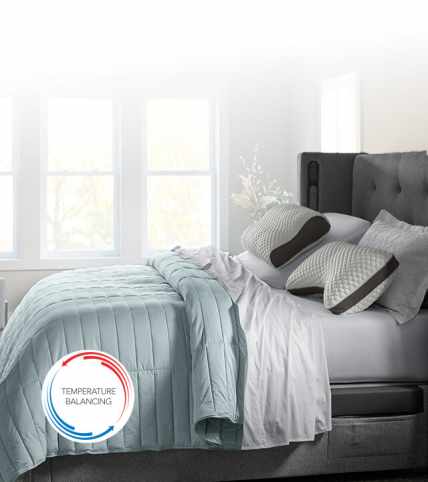 Stack of temperature balancing True Temp bedding