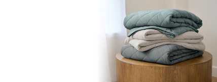 New Plush Blanket colors in two vertical stacks