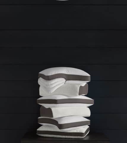 Stack of the PushComfort pillow in standard, curve and ultimate shapes.