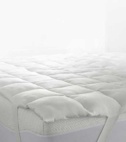 Bedding stack with True Temp blanket, weighted blanket, sheets and pillow.