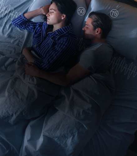 Man and woman sleeping well on a smart bed