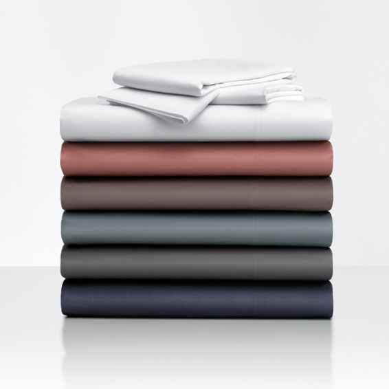 ELINEN 100% Supima Cotton Sheets - 600 Thread Count Queen Set, Deep Pocket 18", Blue Grey - View #9