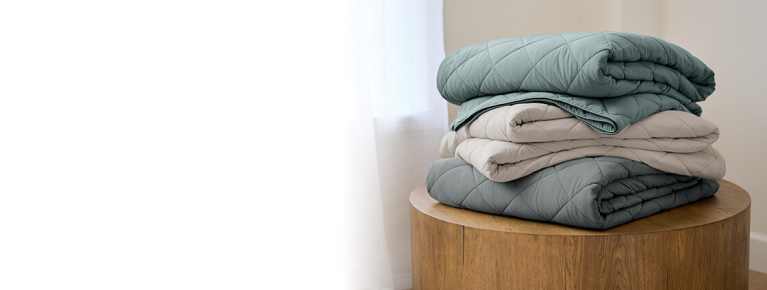 New Plush Blanket colors in two vertical stacks