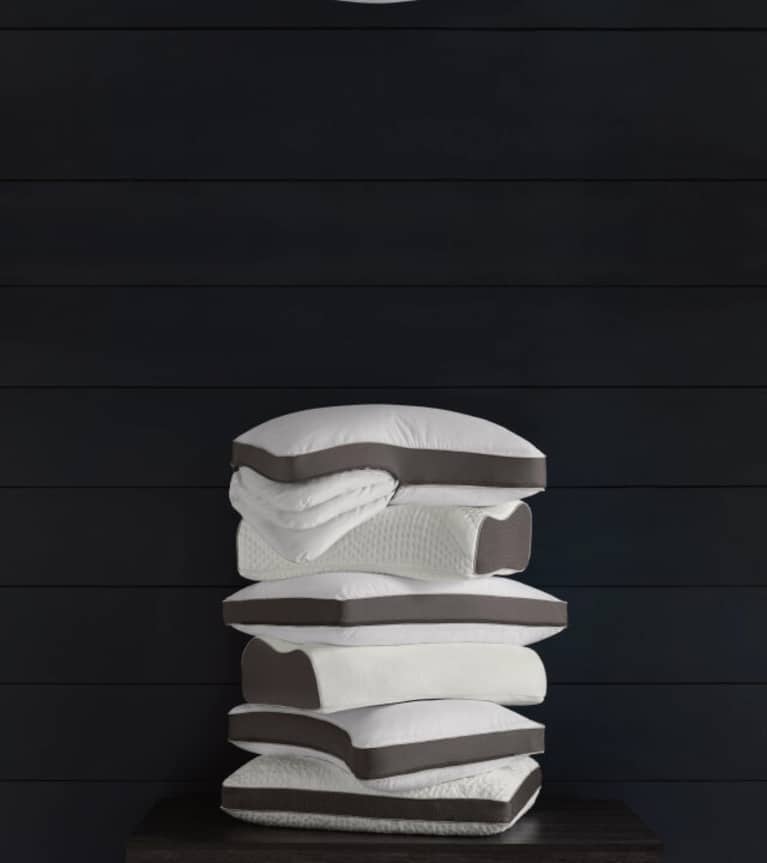 Stack of the PushComfort pillow in standard, curve and ultimate shapes.