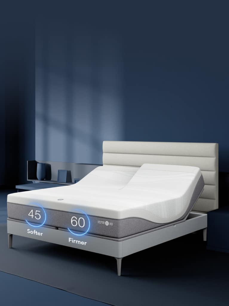 Adjustable smart bed with the mattress head raised