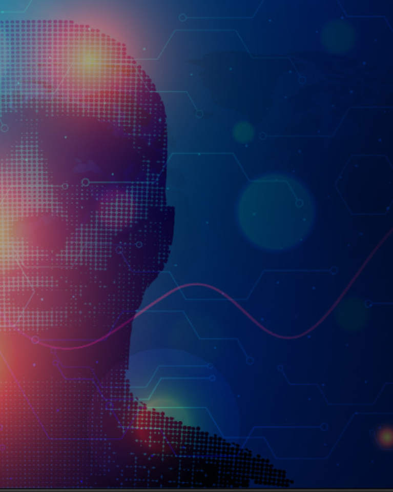 digital head with background