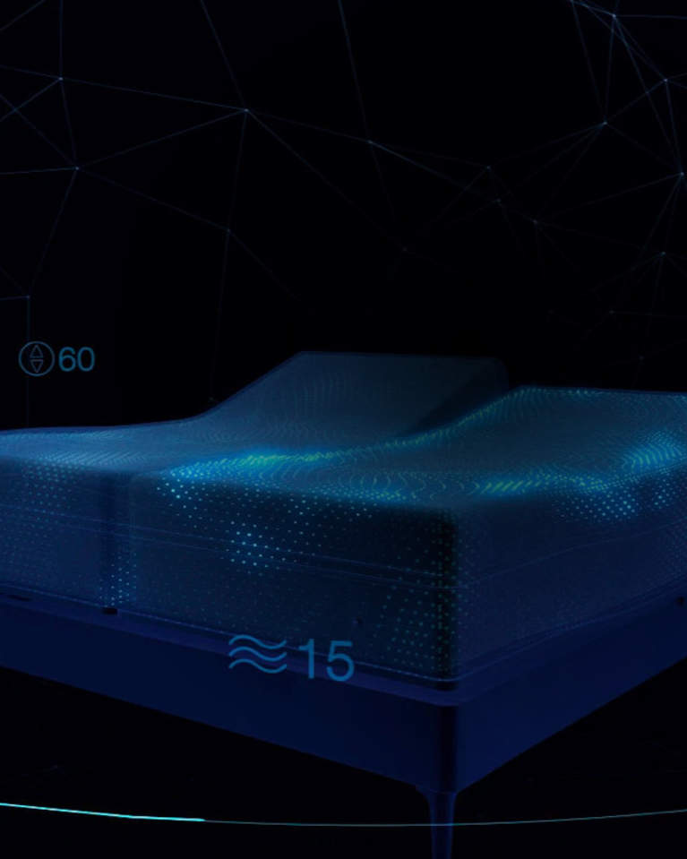 flex fit bed with digital graphics sleep number, heart rate