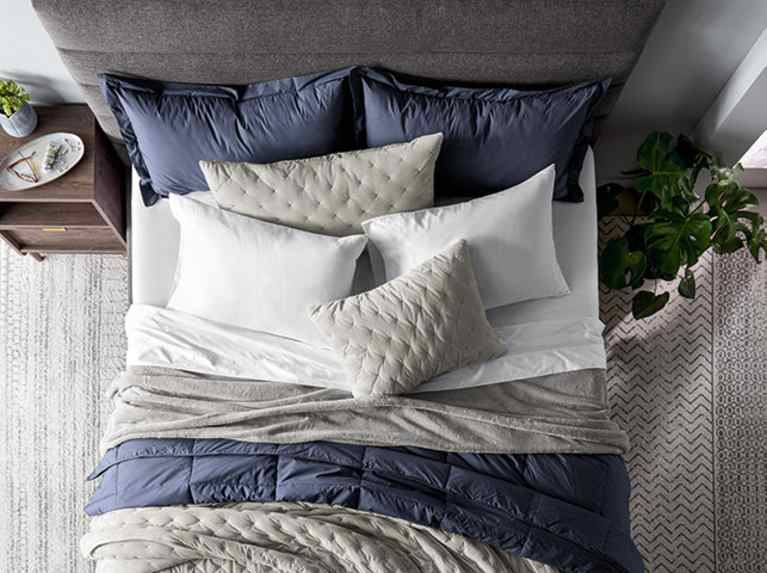 Pillows on bed