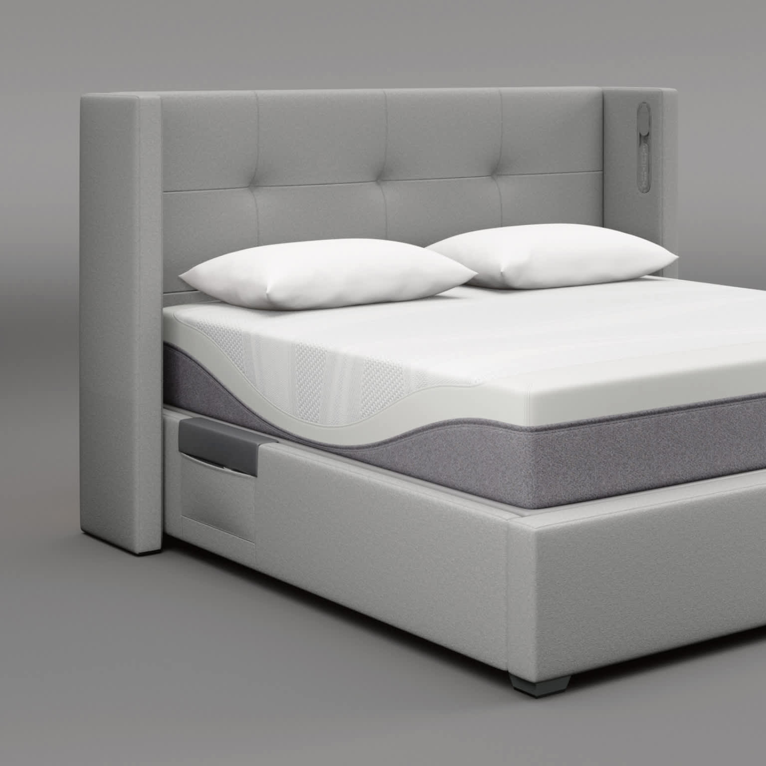 Box Tufted Buttonless bed