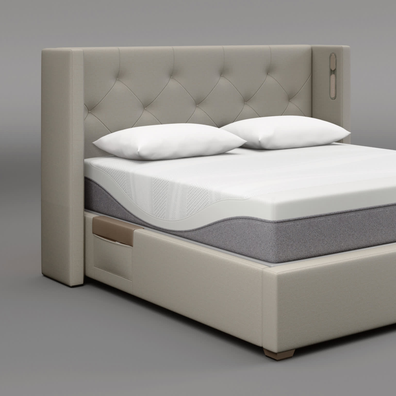 Diamond Tufted Button Bed Bedroom Furniture Sleep Number