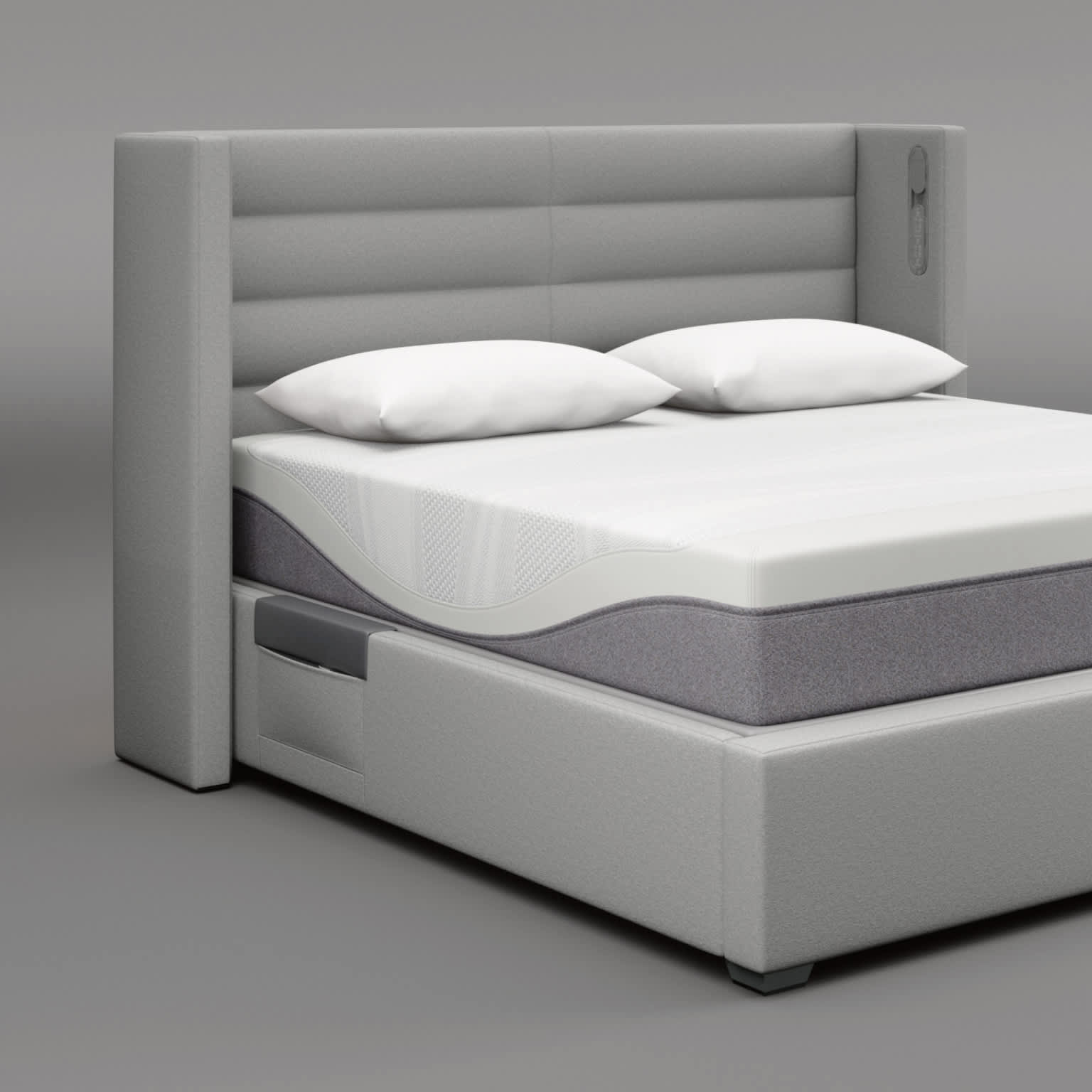 Horizontal Split Channel Upholstered Bed