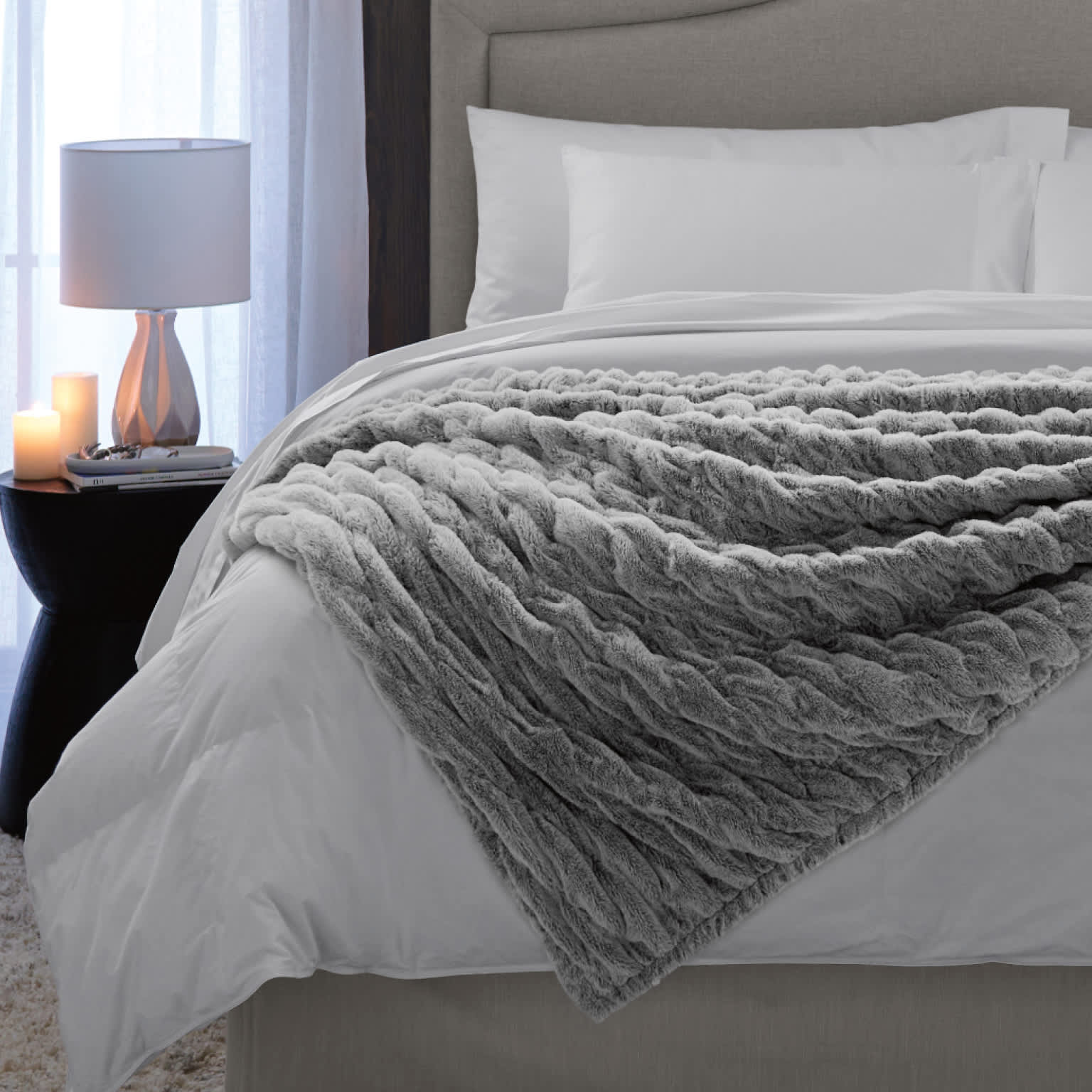Shaggy Faux Fur Blanket Plush Fuzzy Bed Throw Washable Cozy Sherpa Blanket