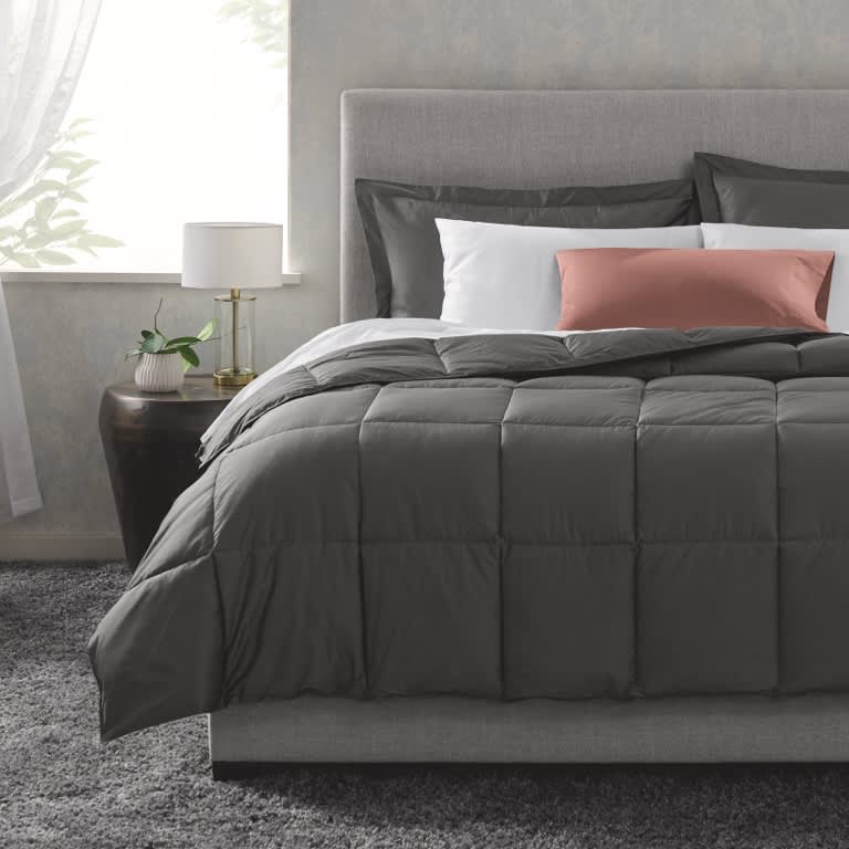 grey down comforter