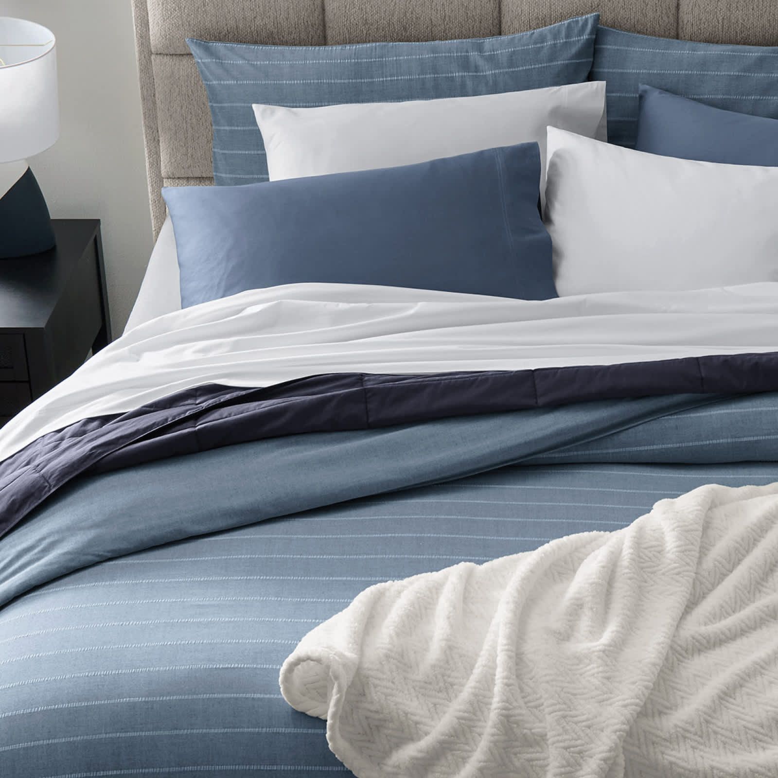 Puckered Stripe duvet cover set | Sleep Number