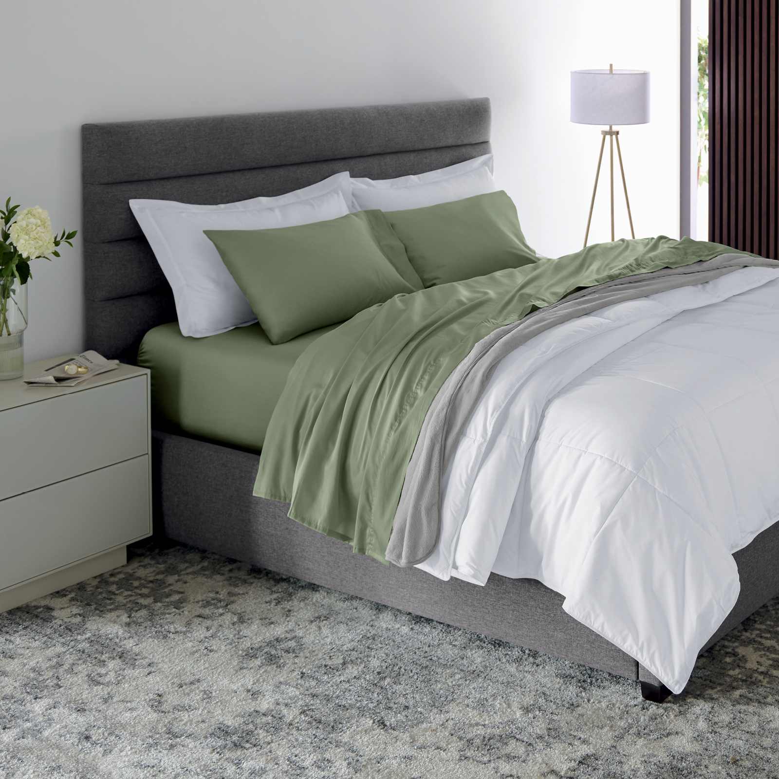 Horizontal Channel Upholstered Bed