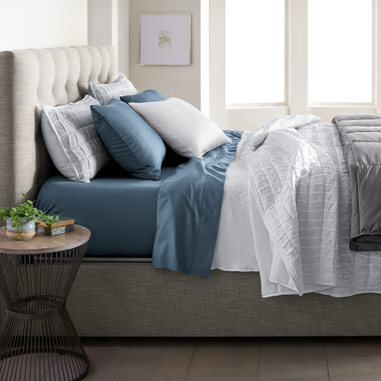 Sleep number upholstered sales bed