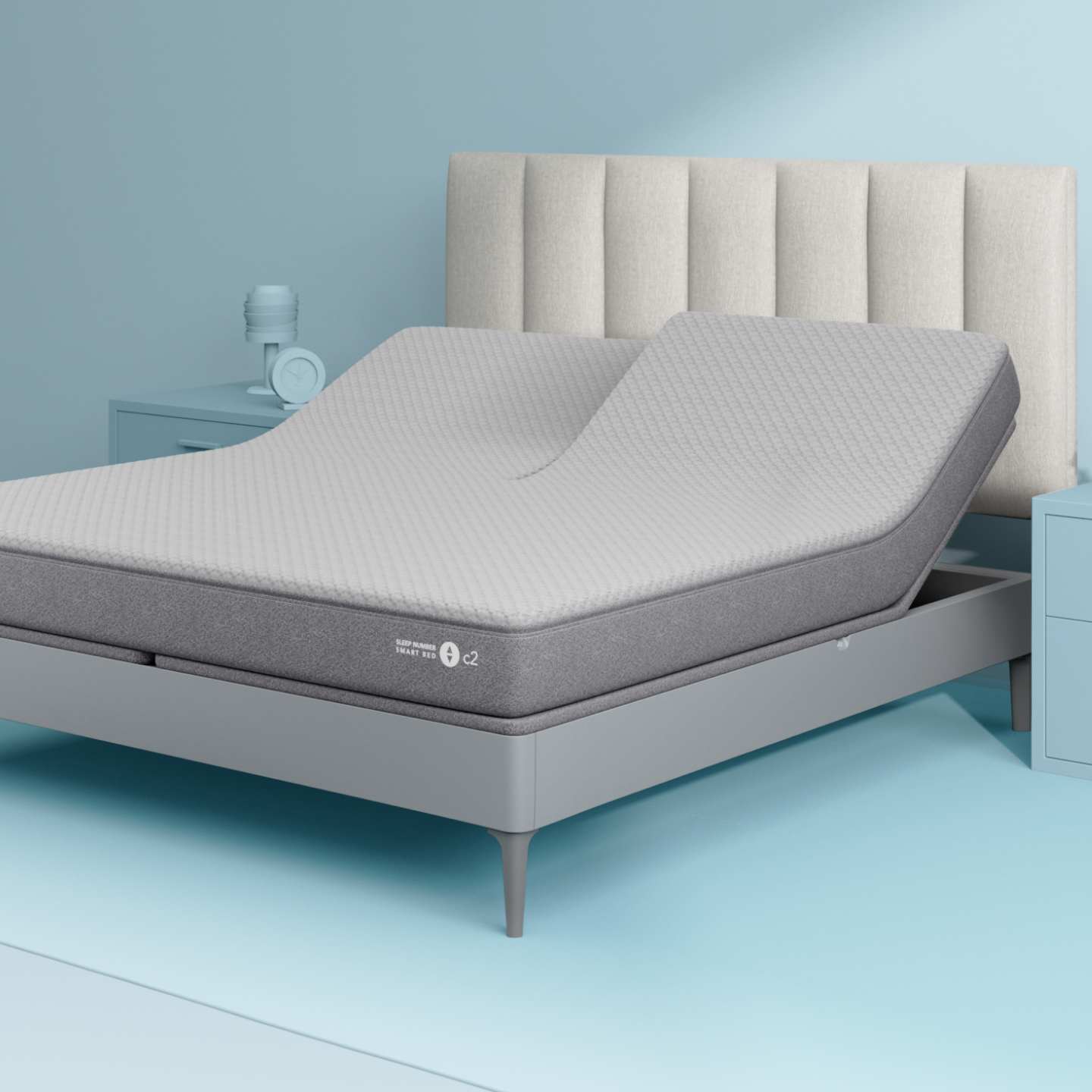 Sleep Number c2 mattress with a vertical panel headboard