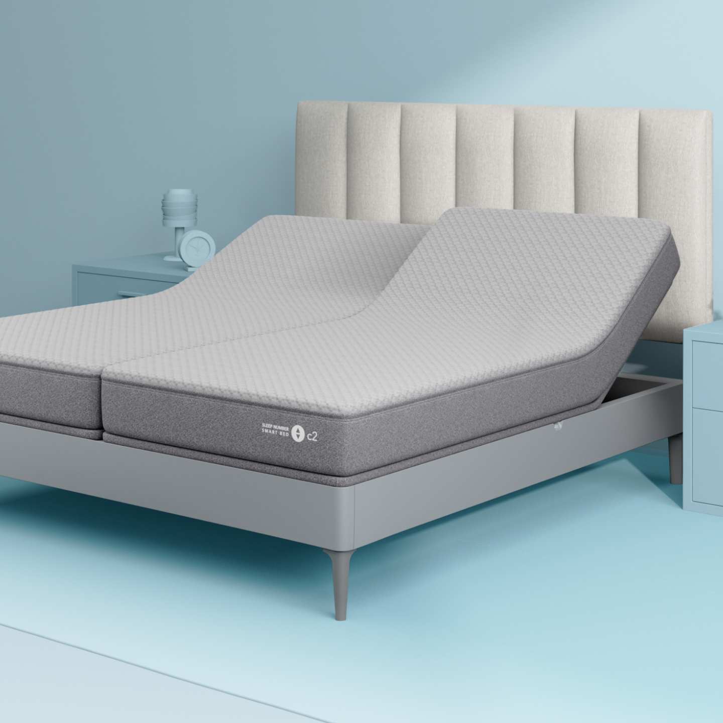 Sleep Number c2 mattress with a vertical panel headboard