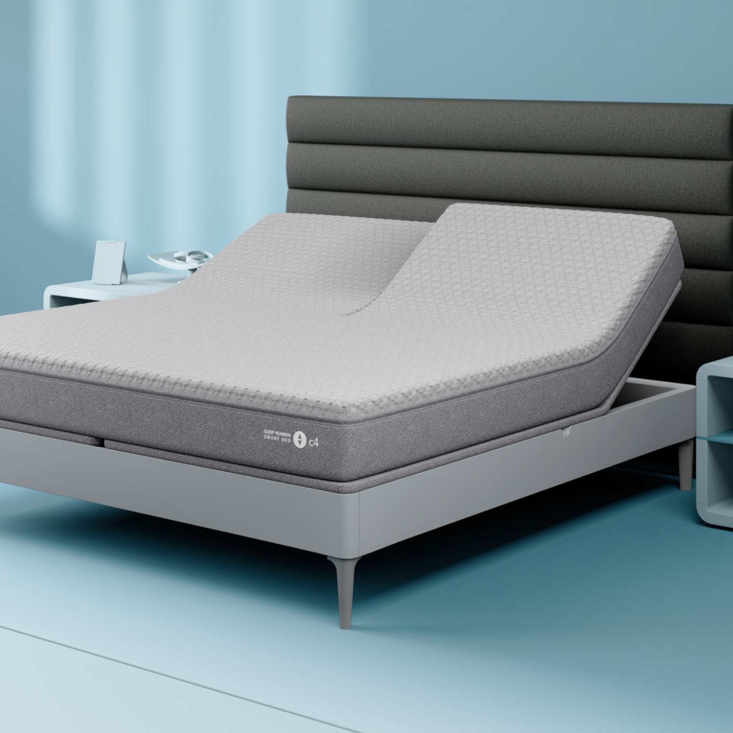 Sleep Number c4 mattress with a vertical panel headboard