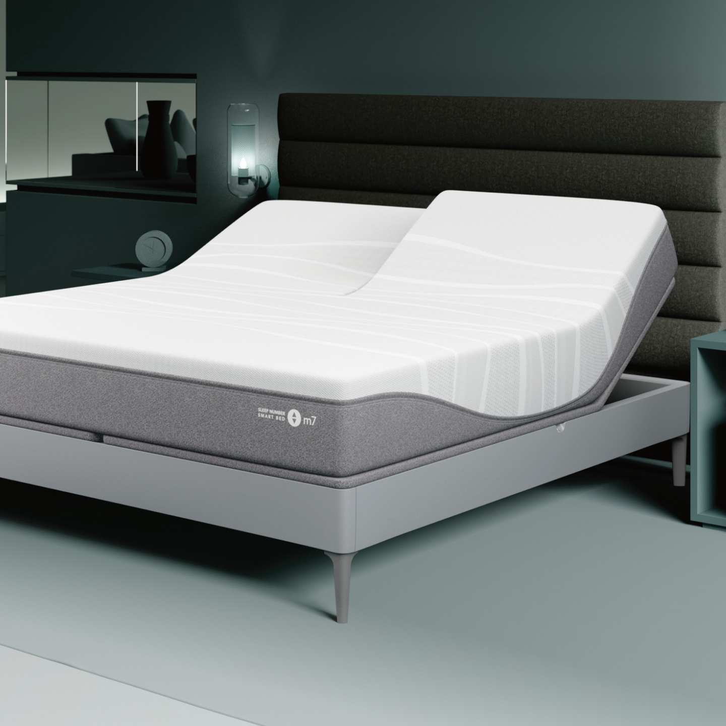 Sleep Number m7 mattress with a horizontal panel headboard