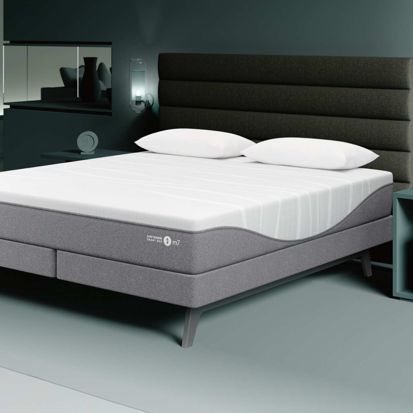 Sleep Number m7 mattress with a horizontal panel headboard