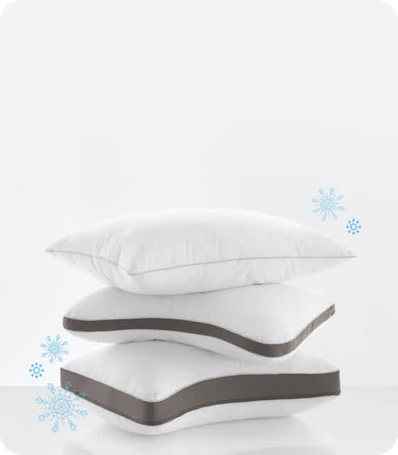 Stack of the PushComfort pillow in standard, curve and ultimate shapes.