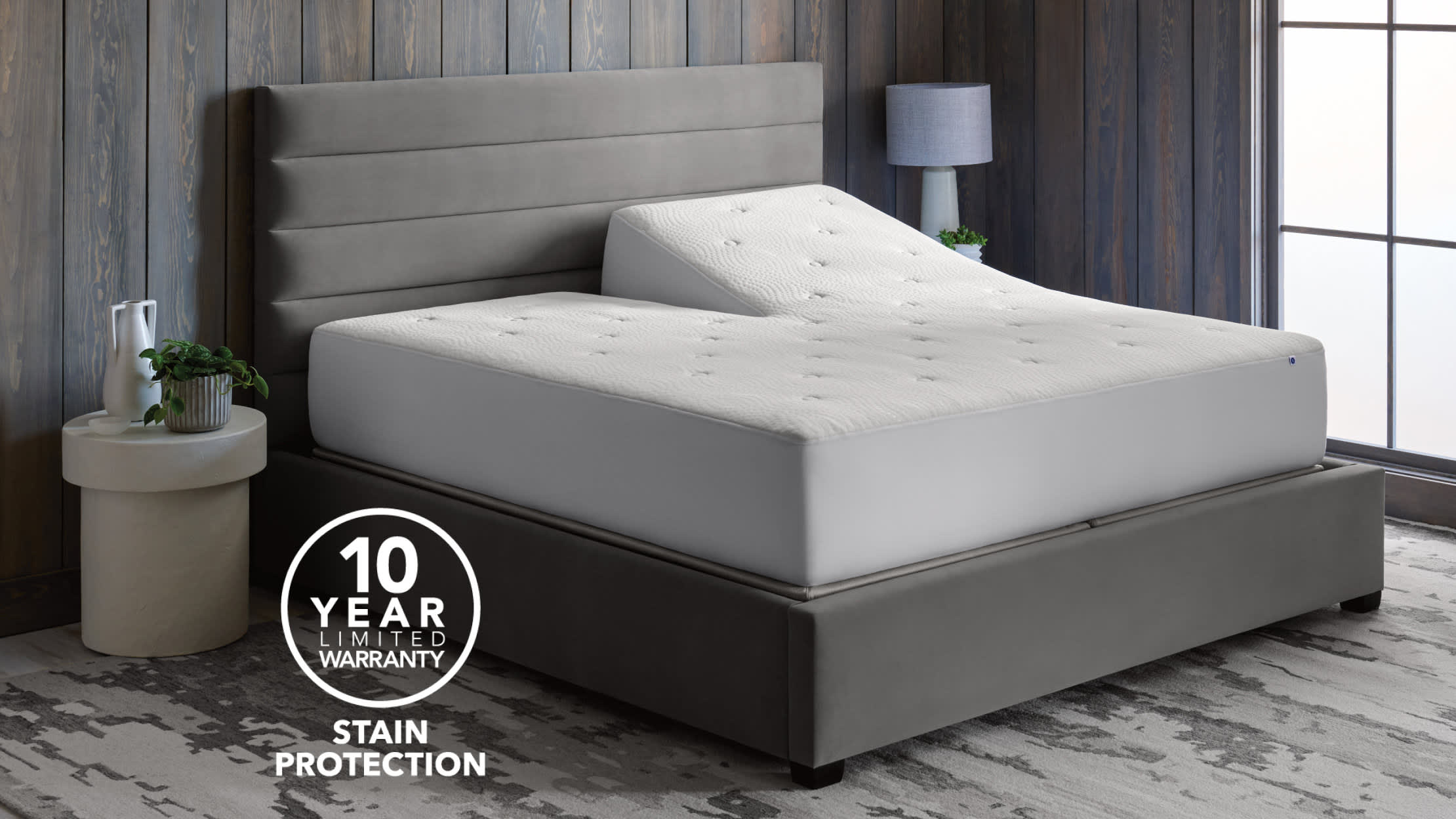 Climate360 Smart Bed with dual temperature balancing technology and a mattress pad that has a 10 year warranty