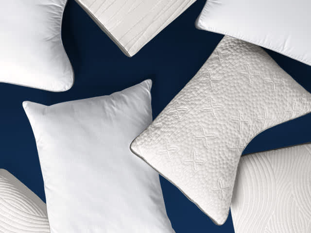 image of variet of pillows, sleeping positions and pillow shapes