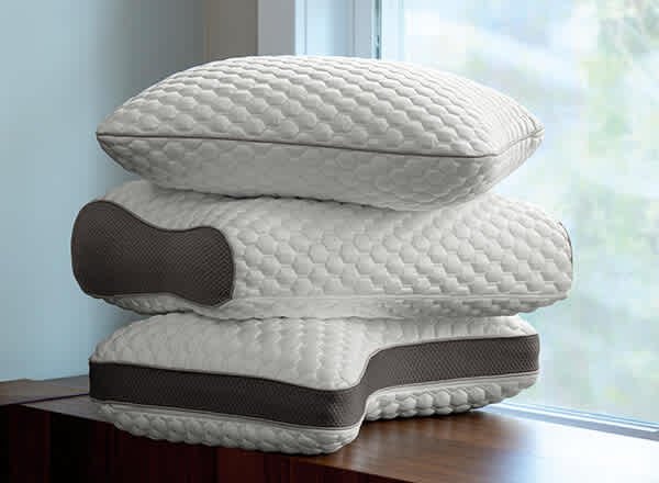Stack of True Temp Plush pillows