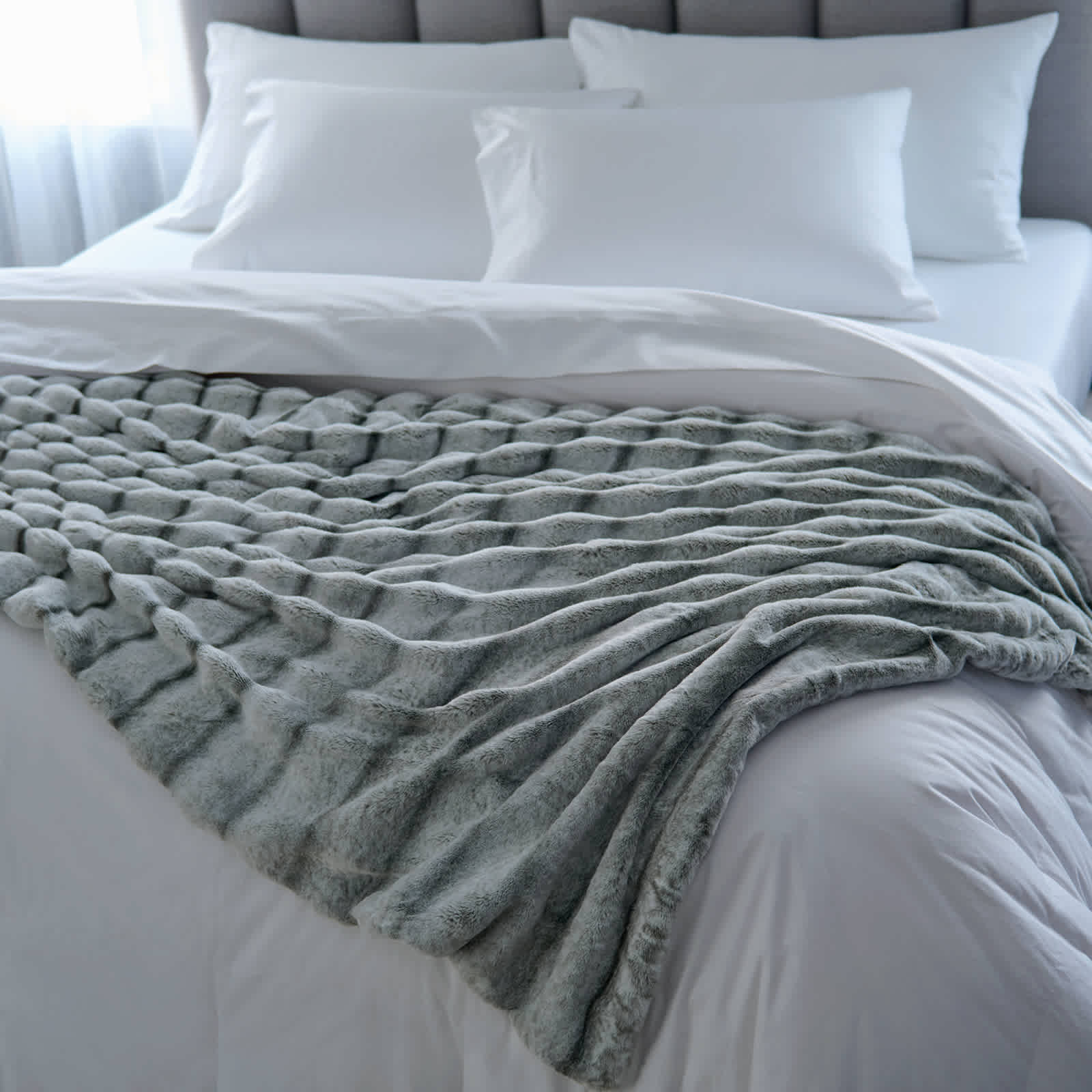 Classic faux fur throw blanket